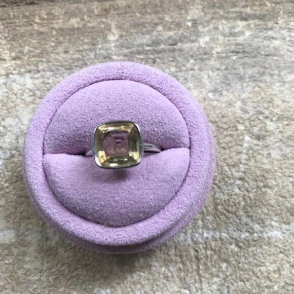 Lisa Eldridge The Meena Ring Cushion Cut Citrine in Solid Sterling Silver - Picture 2 of 5